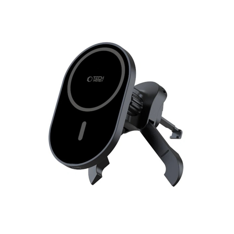 Tech-Protect MM15W-V6 magnetische MagSafe stabile Lüftungs-Autohalterung mit 15W kabellosem Ladegerät, Schwarz
