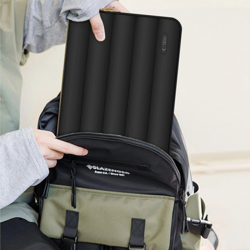 Tech-Protect Puffy THP3474 Laptop-Hülle 13-14 Zoll mit Zubehörtasche, Schwarz