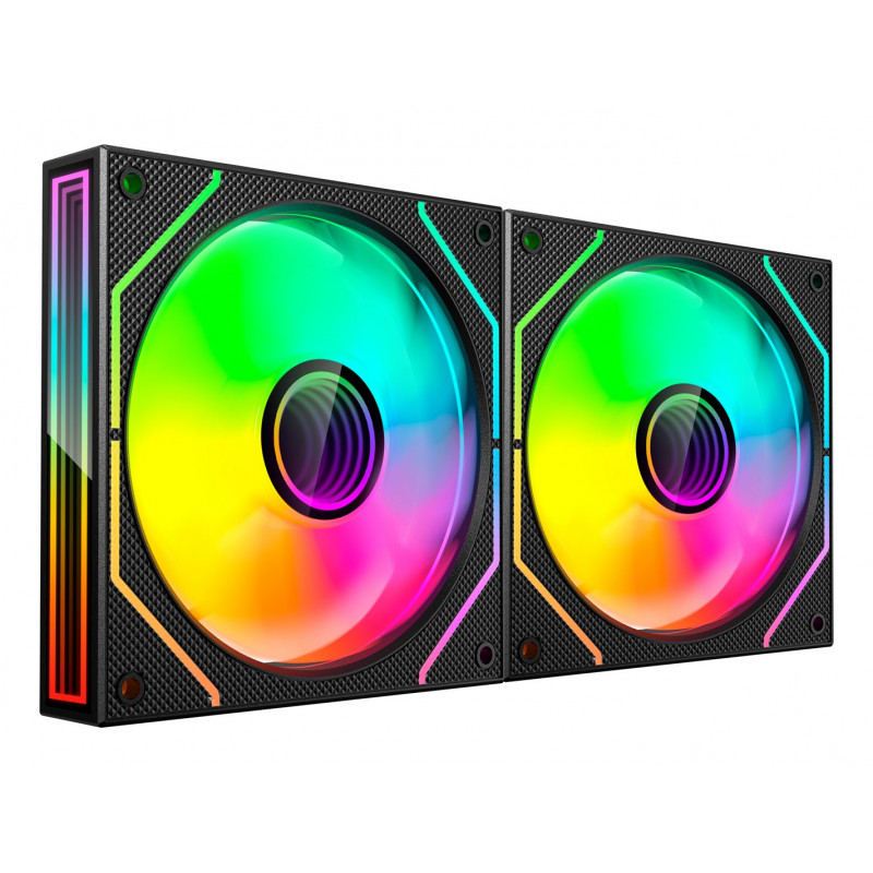 Tacens Mars Gaming MF3DPROX2 12-cm-Computergehäuselüfter, ARGB, Schwarz, 2 Stück
