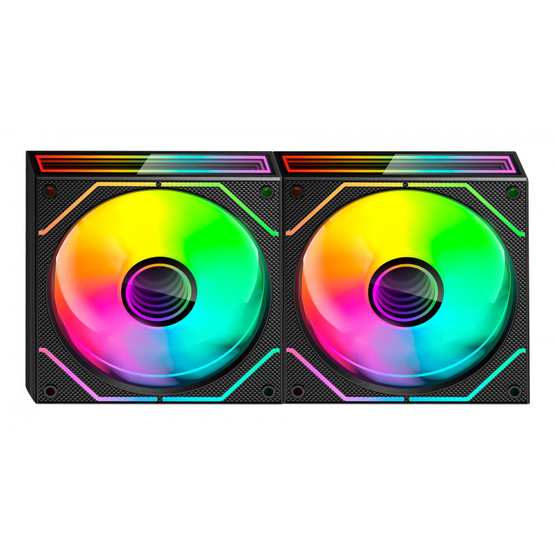 Tacens Mars Gaming MF3DPROX2 12-cm-Computergehäuselüfter, ARGB, Schwarz, 2 Stück