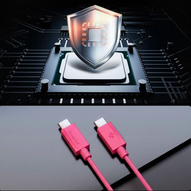 Spigen EB6010CC Essential USB-C-auf-USB-C-Kabel 60W 100 cm, Pink