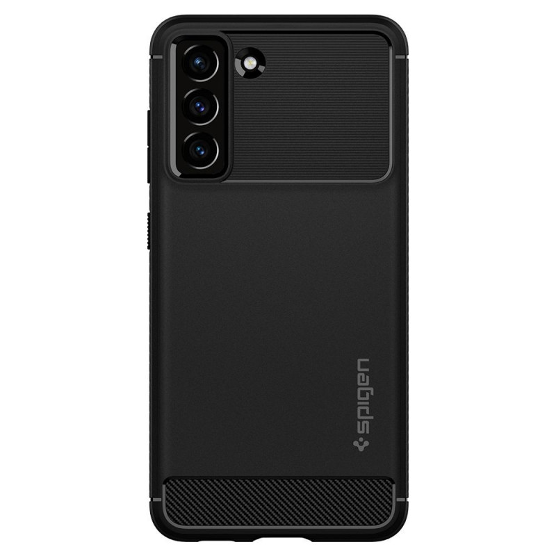 Spigen Rugged Armor Hülle für Samsung Galaxy S21 FE, Mattschwarz