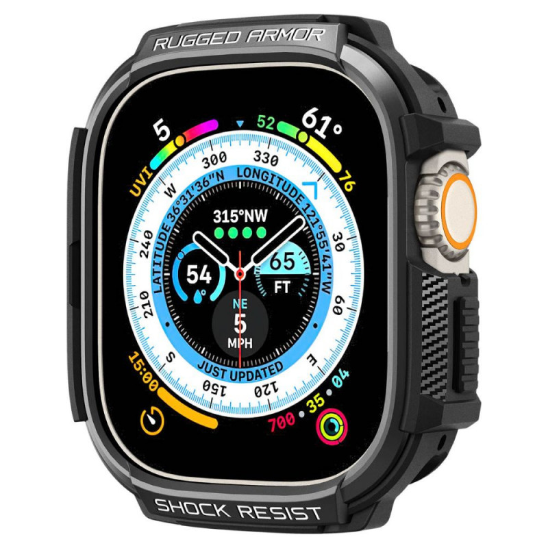 Spigen Rugged Armor Hülle für Apple Watch Ultra 49 mm, Mattschwarz