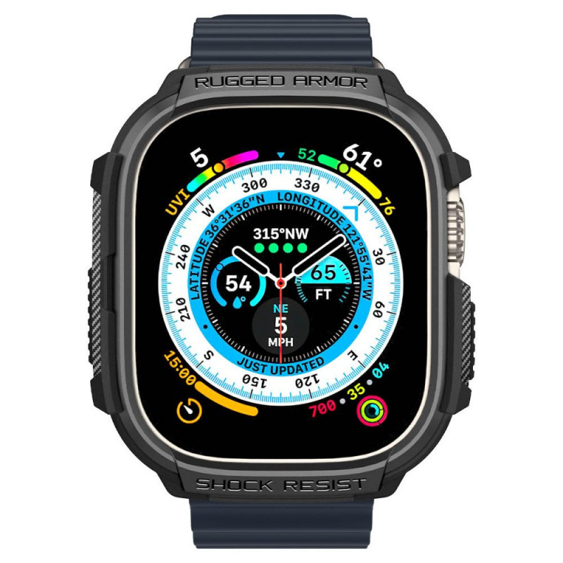 Spigen Rugged Armor Hülle für Apple Watch Ultra 49 mm, Mattschwarz