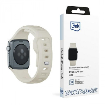 3mk Silikon-Uhrenarmband für Apple Watch 42/44/45/49 mm, beige