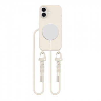 Tech-Protect MagNecklace MagSafe-Hülle mit Umhängeband für Apple iPhone 16, Beige