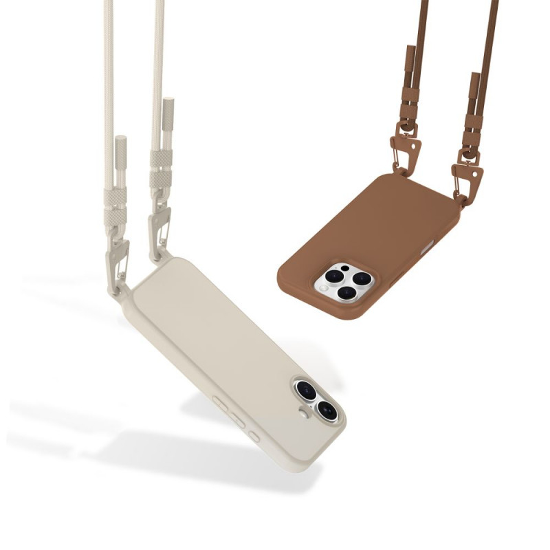 Tech-Protect MagNecklace MagSafe-Hülle mit Umhängeband für Apple iPhone 16, Beige