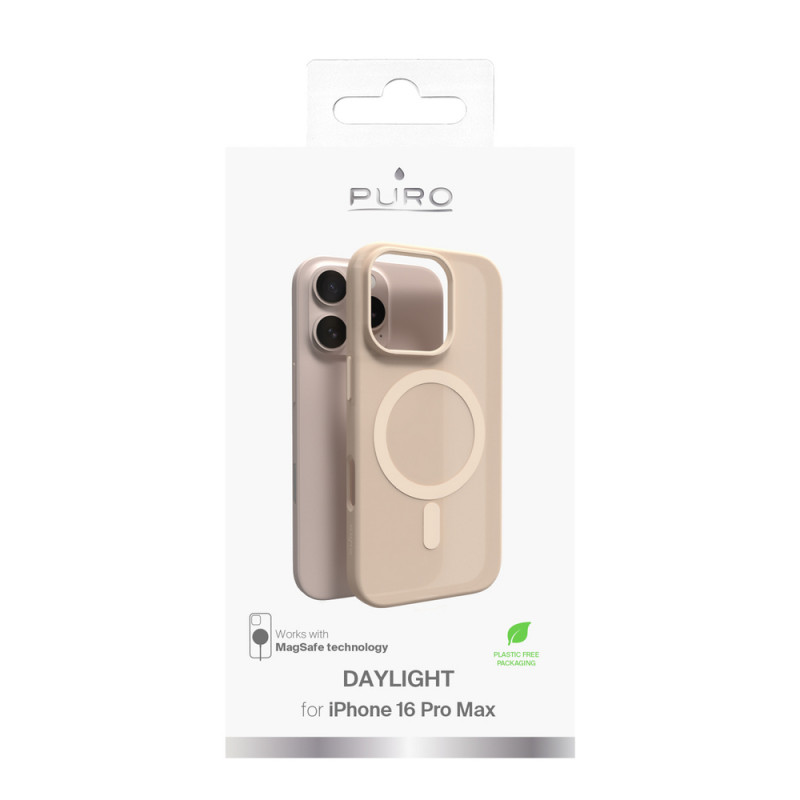 Puro Daylight MagSafe-Silikonhülle für iPhone 16 Pro Max, Beige
