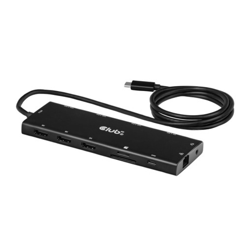 Club 3D CSV-2556 USB-C 12-in-1 Hub, 3x HDMI/3x USB-C/USB/LAN, 8K30Hz, PD 140W