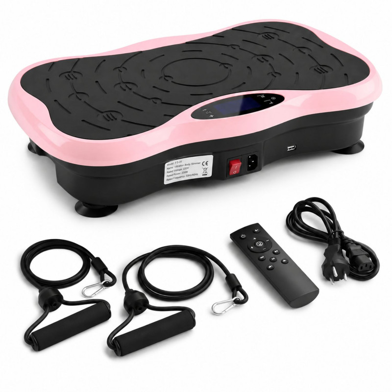 Extralink Moonwalk SpinMove Vibrationsplattform für Fitness, 200 W, pink