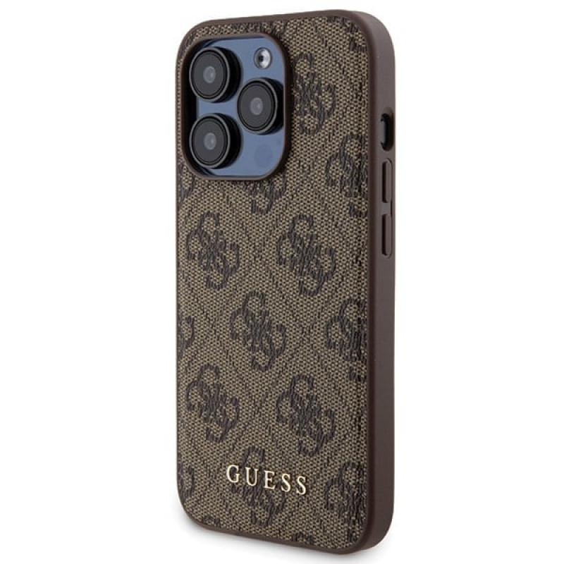 Guess GUBPM5P15X4GEMGW Hardcase für Apple iPhone 15 Pro Max + 5000 mAh MagSafe Powerbank, 4G Metal Logo, braun