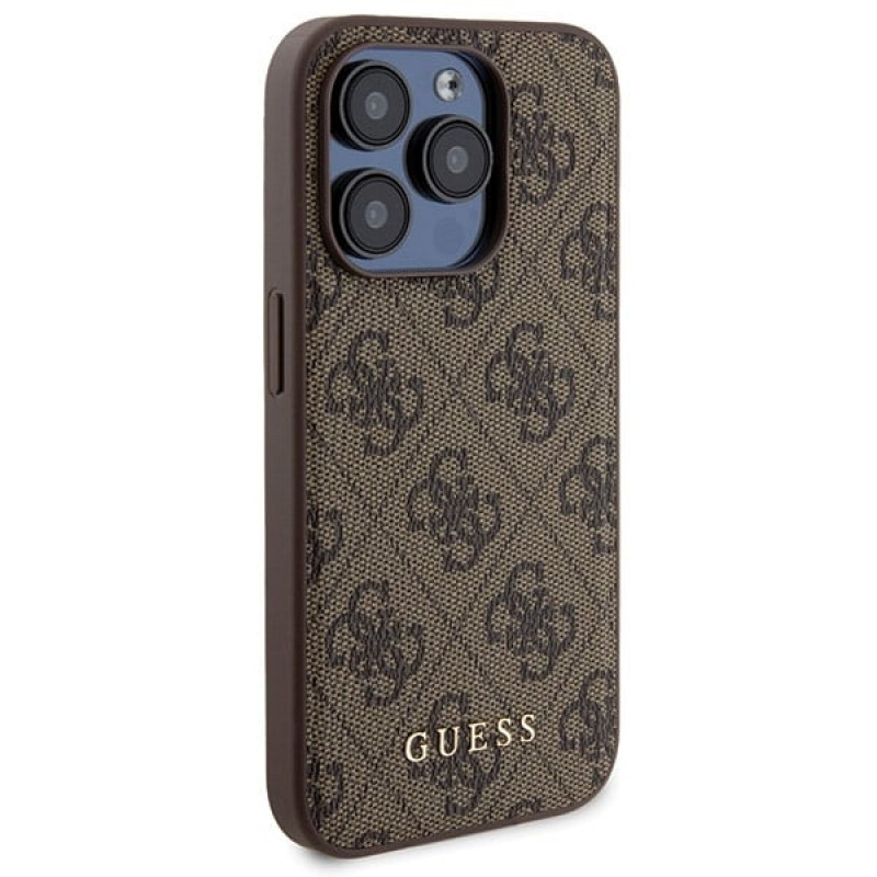 Guess GUBPM5P15X4GEMGW Hardcase für Apple iPhone 15 Pro Max + 5000 mAh MagSafe Powerbank, 4G Metal Logo, braun