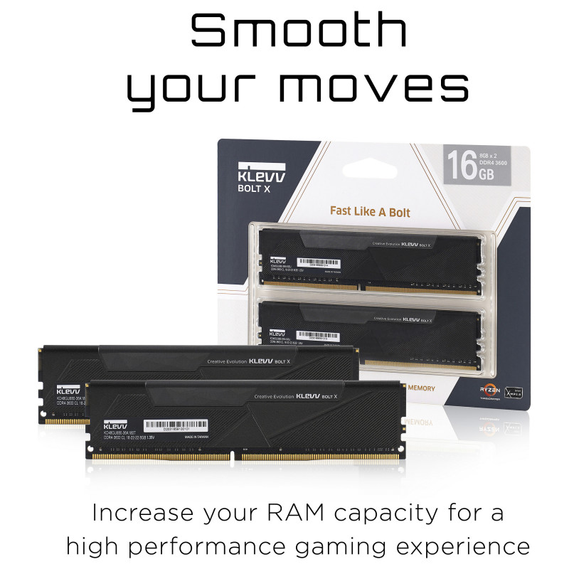 Klevv BOLT X KD48GU880-36A180U DDR4-Speicherkit, 16 GB (2 x 8 GB), 3600 MHz