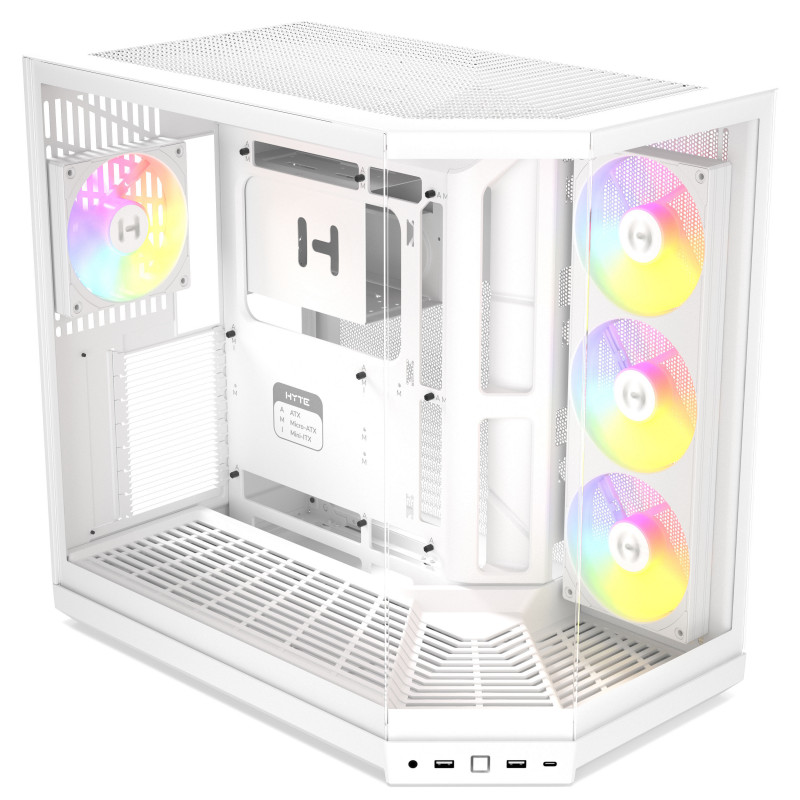 HYTE Y50 Snow White PC-Gehäuse, Weiß, Hartglas x 3