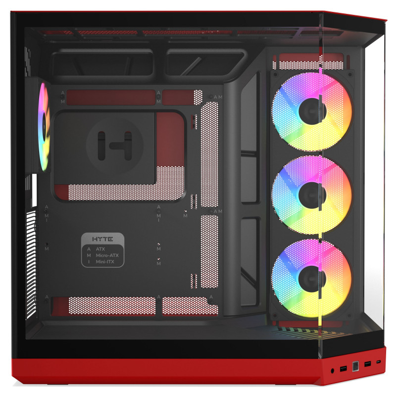 HYTE Y50 Wild Cherry PC-Gehäuse, Rot, Hartglas x 3