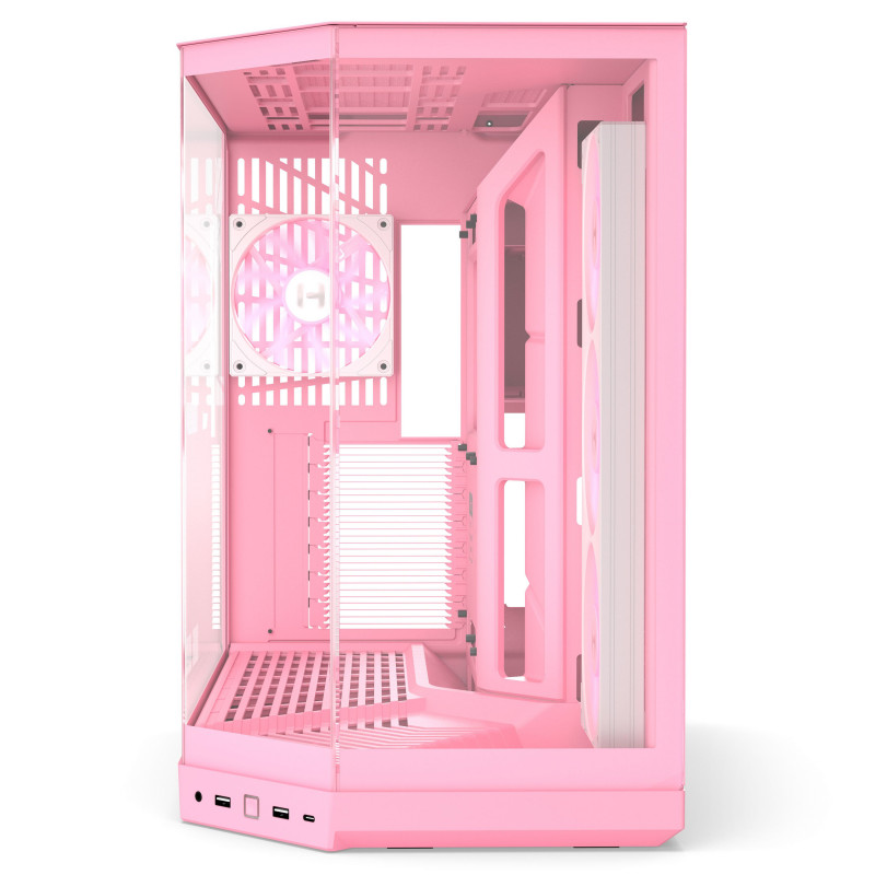HYTE Y50 Strawberry Milk PC-Gehäuse, hellrosa, Hartglas x 3