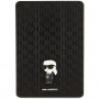 Karl Lagerfeld KLFC10SAKHPKK Saffiano Monogram Ikonik Bookcase für Apple iPad 10.2 (7., 8., 9. Generation), schwarz