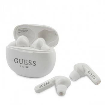 Guess GUTWS1CWHTWS kabellose In-Ear-Kopfhörer mit Dockingstation, Bluetooth 5.0, weiß