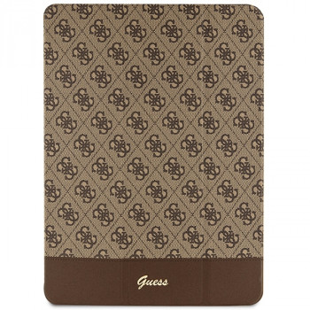 Guess GUFCP12PS4SGW Hülle für Apple iPad Pro 12.9 (2020/2021/2022, 4./5./6. Generation), 4G Stripe Allover, braun