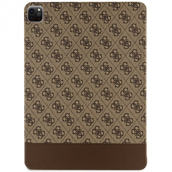 Guess GUFCP12PS4SGW Hülle für Apple iPad Pro 12.9 (2020/2021/2022, 4./5./6. Generation), 4G Stripe Allover, braun
