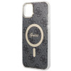 Guess GUBPP14SH4EACSK Hardcase für Apple iPhone 14 + Wireless Charger, 4G Print, MagSafe, schwarz