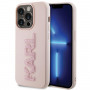Karl Lagerfeld KLHCP15X3DMBKCP Hardcase für Apple iPhone 15 Pro Max, 3D Rubber Glitter Logo, pink