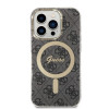 Guess GUBPP14XH4EACSK Hülle + kabelloses Ladegerät Apple iPhone 14 Pro Max schwarz Hardcase, 4G Print, MagSafe
