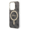 Guess GUBPP14LH4EACSK Hülle + kabelloses Ladegerät Apple iPhone 14 Pro Schwarz Hardcase, 4G Print, MagSafe