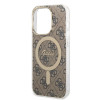 Guess GUBPP14XH4EACSW Hülle + kabelloses Ladegerät Apple iPhone 14 Pro Max braun Hardcase, 4G Print, MagSafe