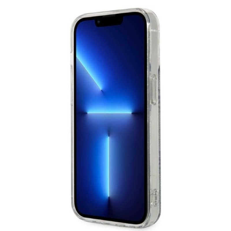 Guess GUBPP14LH4EACSB Hülle + kabelloses Ladegerät Apple iPhone 14 Pro Blau Hardcase, 4G Print, MagSafe