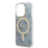 Guess GUBPP14LH4EACSB Hülle + kabelloses Ladegerät Apple iPhone 14 Pro Blau Hardcase, 4G Print, MagSafe