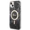 Guess GUBPP14MHMEACSK Hülle + kabelloses Ladegerät Apple iPhone 14 Plus / iPhone 15 Plus Schwarz Hardcase, Marble, MagSafe