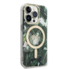 Guess GUBPP14LHJEACSA Hülle + kabelloses Ladegerät Apple iPhone 14 Pro grünes Hardcase, Jungle, MagSafe