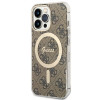 Guess GUBPP13LH4EACSW Hülle + kabelloses Ladegerät Apple iPhone 13 Pro braunes Hardcase, 4G Print, MagSafe