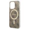 Guess GUBPP13LH4EACSW Hülle + kabelloses Ladegerät Apple iPhone 13 Pro braunes Hardcase, 4G Print, MagSafe