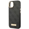 Guess GUHMP14MU4GPRK Apple iPhone 14 Plus / 15 Plus schwarzes Hardcase, 4G Logo Plate, MagSafe
