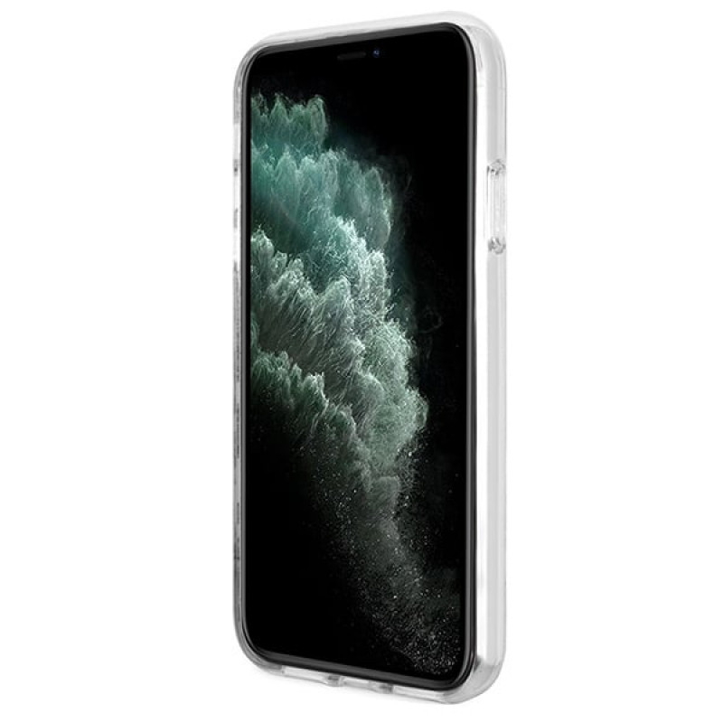 Guess GUBPN61H4EACSW Hülle + kabelloses Ladegerät für Apple iPhone 11, 4G Print, braune Hardcase, MagSafe