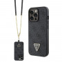 Guess GUHCP13LP4TDSCPK Apple iPhone 13/13 Pro schwarzes Hardcase, Crossbody 4G Metal Logo