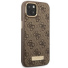 Guess GUHMP14MU4GPRW Apple iPhone 14 Plus / 15 Plus braunes Hardcase, 4G Logo Plate, MagSafe