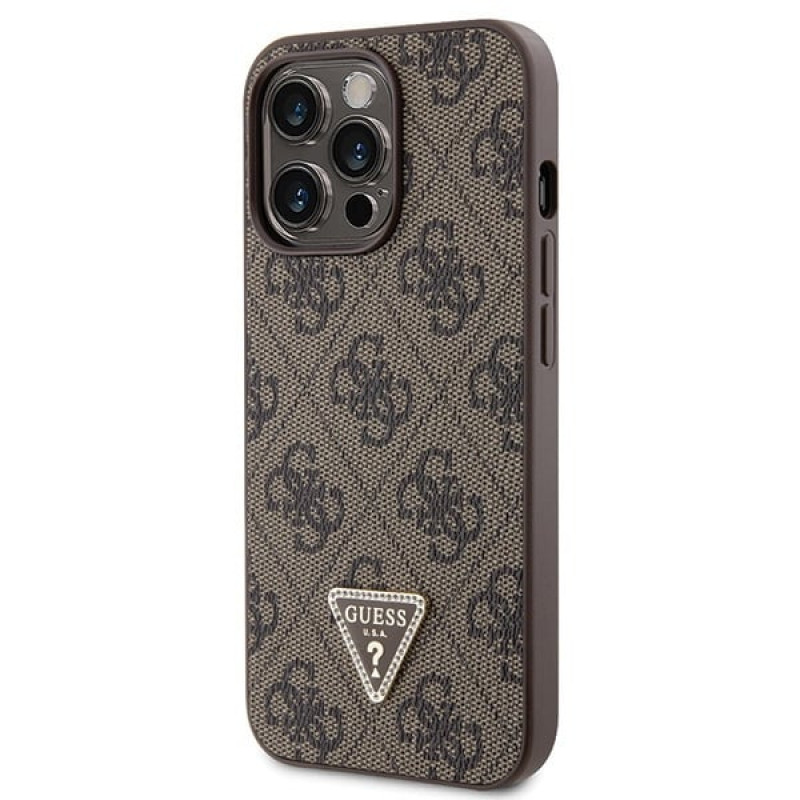 Guess GUHCP13LP4TDSCPW Apple iPhone 13/13 Pro braunes Hardcase, Crossbody 4G Metal Logo