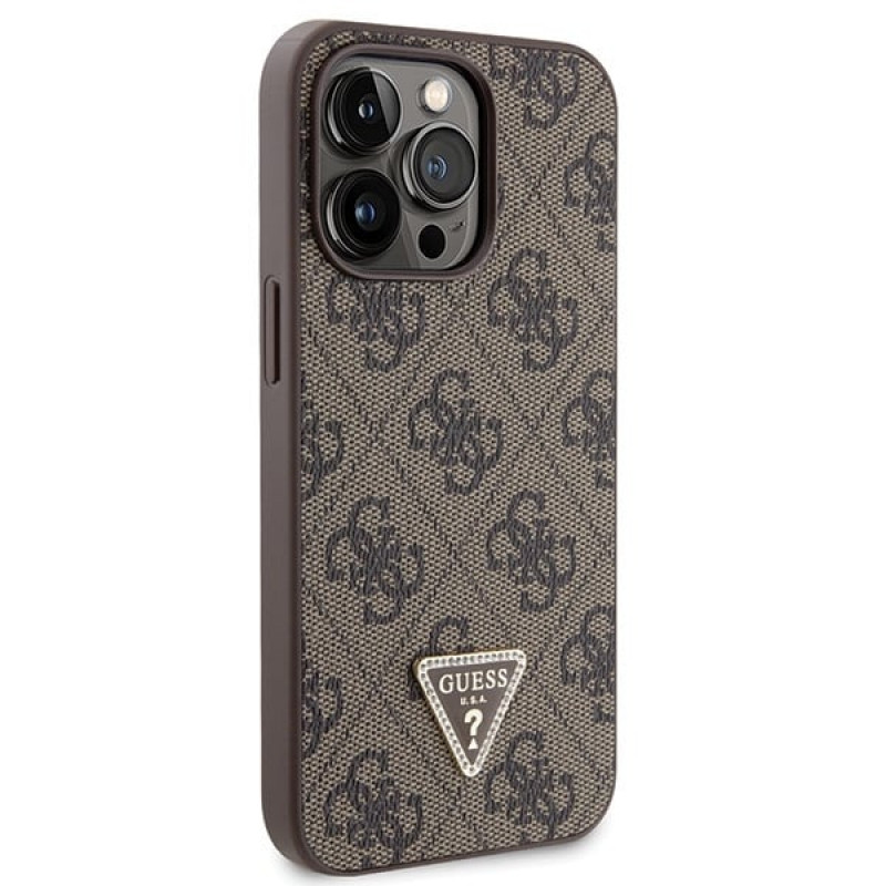 Guess GUHCP13LP4TDSCPW Apple iPhone 13/13 Pro braunes Hardcase, Crossbody 4G Metal Logo