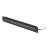 StarTech.com C6APANELSTP241UFT 24-Port 1U Durchführungs-Patchpanel, geschirmt Cat6a, RJ45, 19", schwarz