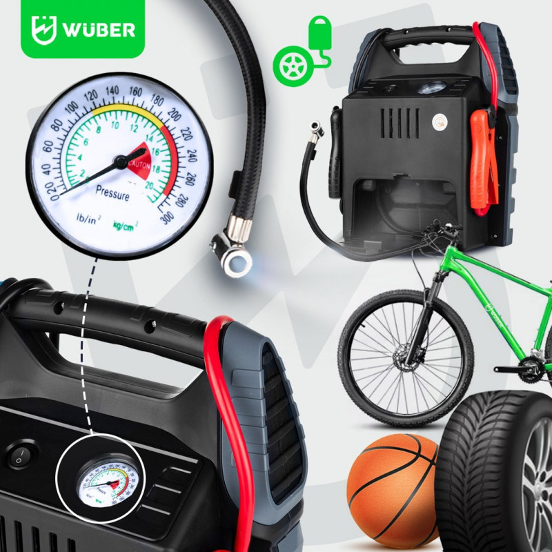 Wuber W14270 5-in-1 Booster-Luftkompressor mit Starthilfe