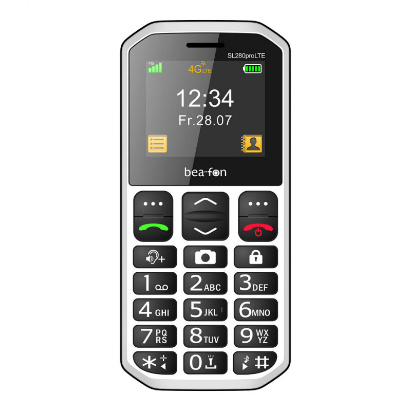 Beafon SL280pro LTE 4G Silver Line Großtasten-Handy, schwarz-weiß