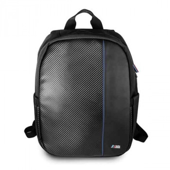 BMW BMBPCO15CAPNBK Rucksack, 16 Zoll, schwarz Carbon Navy Stripe
