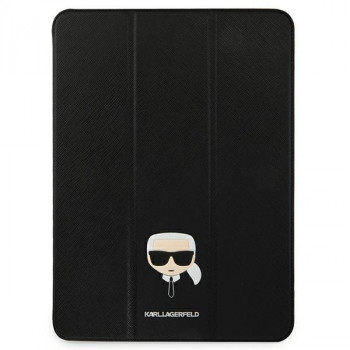 Karl Lagerfeld KLFC11OKHK Book Cover für Apple iPad Pro 11 2021 3. Gen., schwarz Saffiano Karl Head
