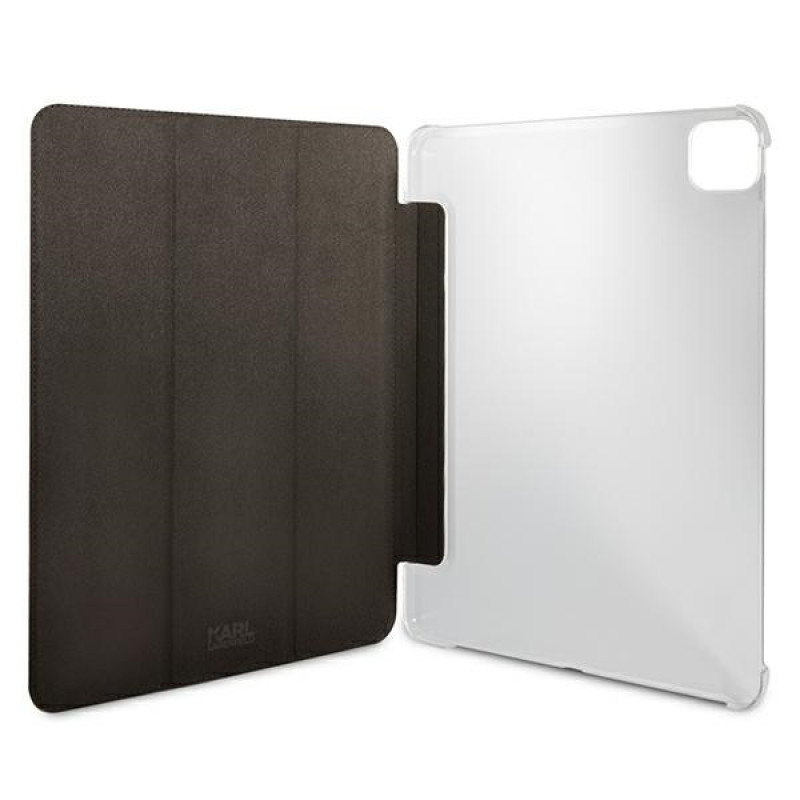 Karl Lagerfeld KLFC11OKHK Book Cover für Apple iPad Pro 11 2021 3. Gen., schwarz Saffiano Karl Head