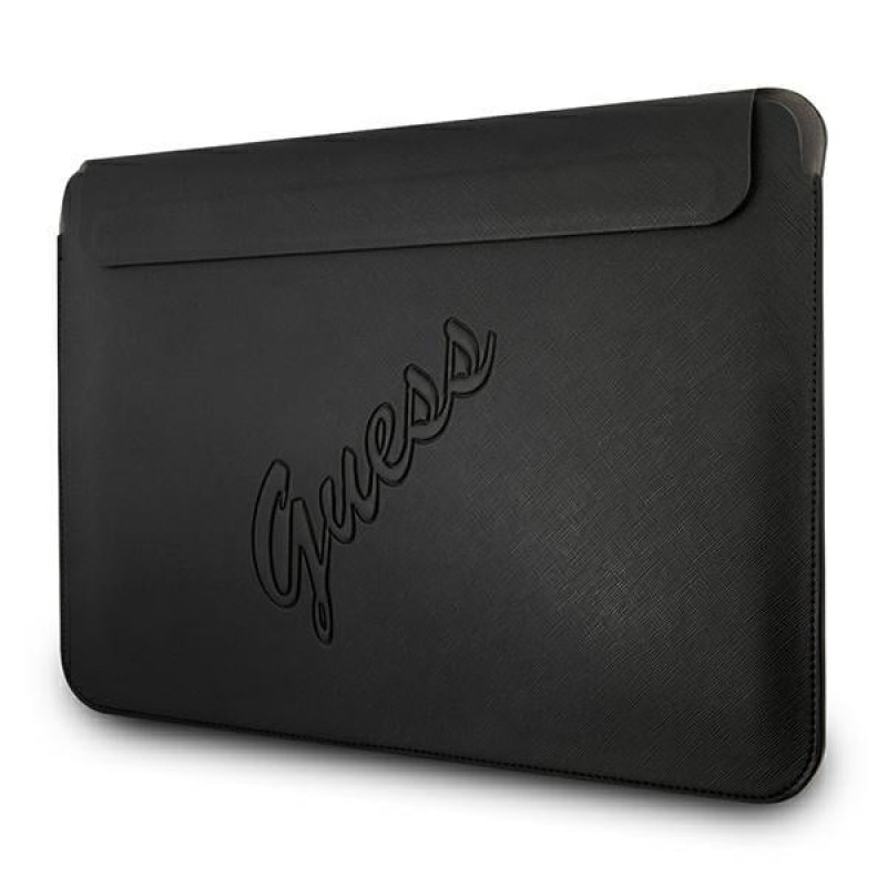 Guess GUCS13PUSASBK Saffiano Script Hülle für 13" Laptop, schwarz
