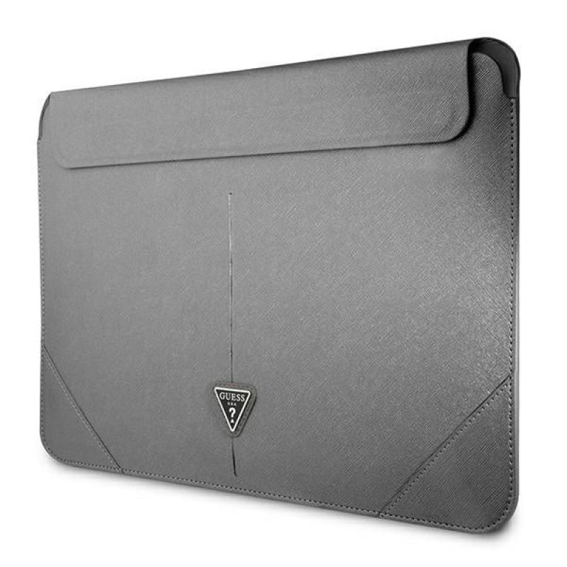Guess GUCS14PSATLG Laptop-Hülle 13/14 Zoll, Saffiano Triangle, silber