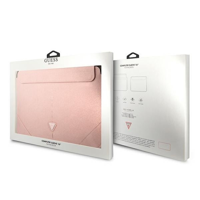 Guess GUCS16PSATLP Laptop-Hülle 16 Zoll, Saffiano Triangle, pink
